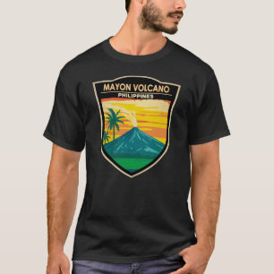 Mayon Volcano Philippines Travel Art Vintage T Shirt