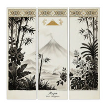 Mayon Vulkan Triptyk Väggkonst