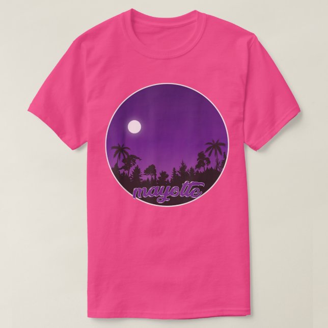 Mayotte By night med Handflatan T Shirt (Design framsida)