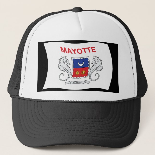 Mayotte Flagga Hat Truckerkeps (Framsida)