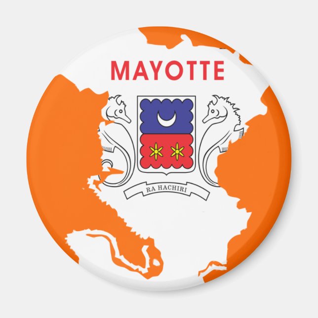 Mayotte flagga karta magnet (Framsidan)