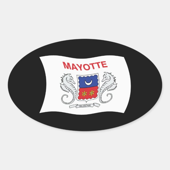 Mayotte Flagga Klistermärke (Framsida)