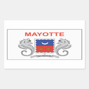Mayotte flagga rektangulärt klistermärke