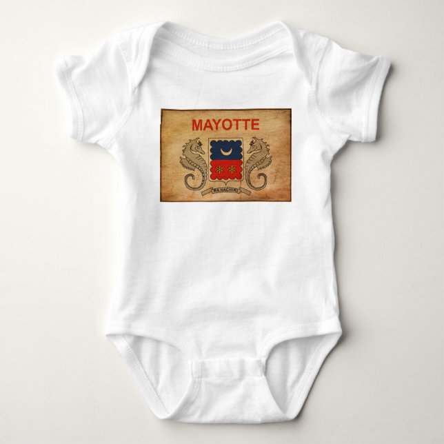 Mayotte flagga t shirt (Framsida)