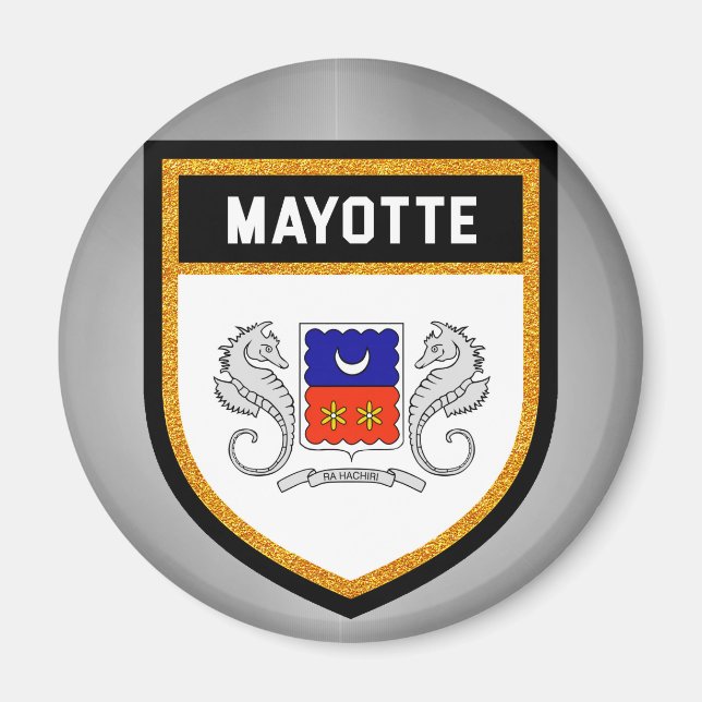 Mayotte Flagga unika moderna coola struktur col Magnet (Framsidan)