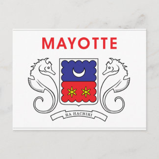 Mayotte flagga vykort
