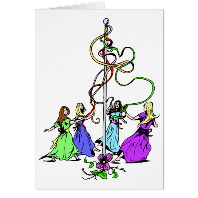 Maypole Dancers Card Hälsningskort (Framsidan)