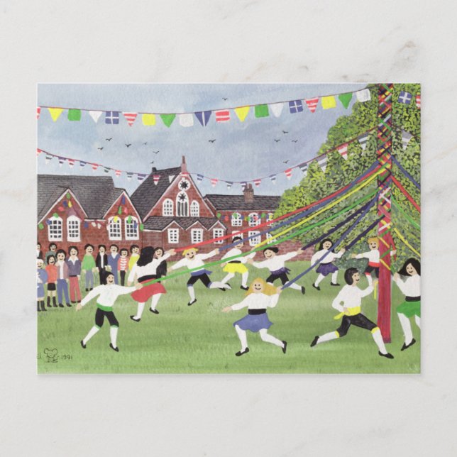Maypole Dancing 1991 Vykort (Framsida)