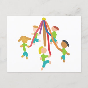 Maypole Dancing Vykort