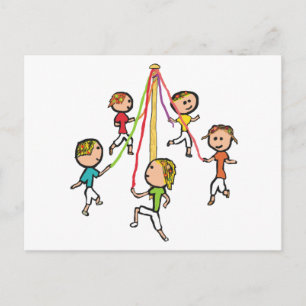 Maypole Dancing Vykort