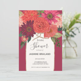 Mayson Burk Autumnt Blommigt Bouquet Möhippa Inbjudningar