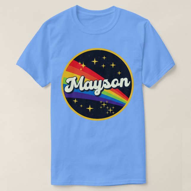 Mayson Rainbow in Space Vintage Stil T Shirt (Design framsida)