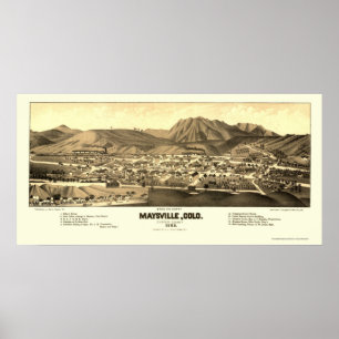 Maysville panorama- karta för CO - 1882 Poster