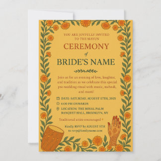 Mayun Sangeet Invite Inbjudningar