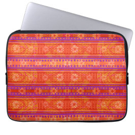 MAZ Blommig Randig Ribbad Stickmönster 245 Laptop Fodral