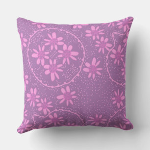 Maz Blommigt Bubbles Polka Dot Dusty Lila Rosa Kudde