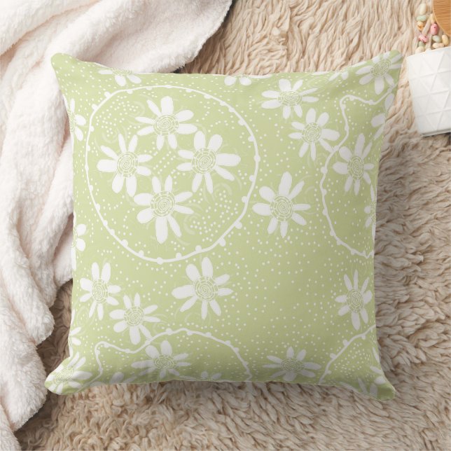 Maz Blommigt Bubbles Polka Dot Light Mint Kudde (Filt)