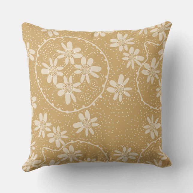 Maz Blommigt Bubbles Polka Dot Salted Caramel Kudde (Baksida)