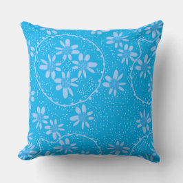 Maz Blommigt Bubbles Polka Dot Turkvoise Blue Kudde