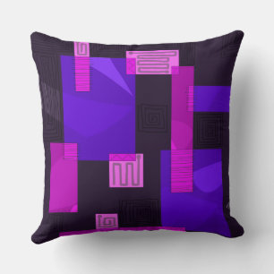 Maz Egyptian Collage - Fuchsia Rosa Lila Kudde