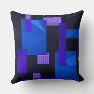 Maz Egyptian Collage - Indigo Blue Lilac Kudde