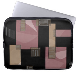 Maz Egyptian Collage Pastel Dusty Pink Brown Black Laptop Fodral