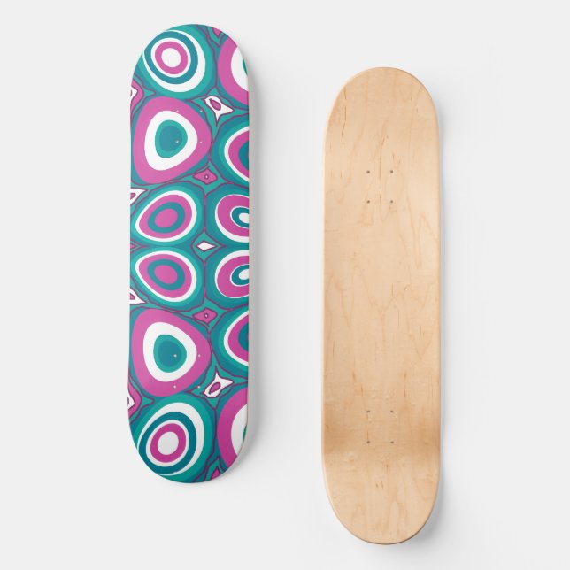 Maz Psychedelic Eggs - Magenta White Teal Mini Skateboard Bräda 18,5 Cm (Framsida)