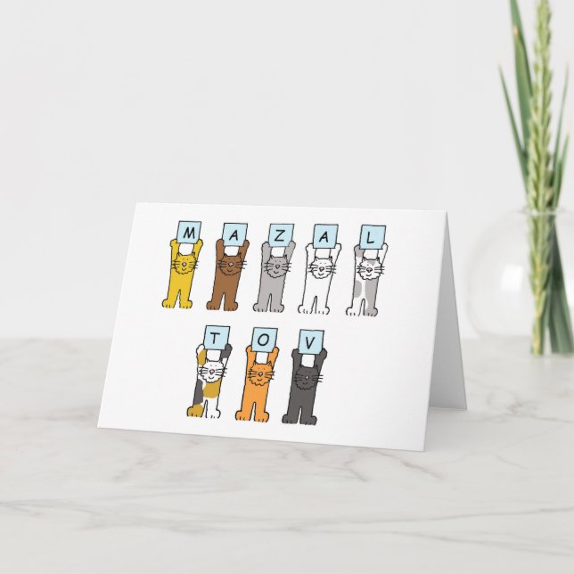 Mazal Tov Cats Holding Brev Kort (Framsida)