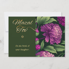 Mazal Tov Grattiss Birth of Flicka Card Anteckningskort
