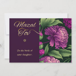 Mazal Tov Grattiss Birth of Flicka Card Anteckningskort