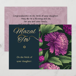 Mazal Tov Grattiss Birth of Flicka Card Anteckningskort