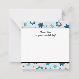 Mazal Tov på din Speciella dag - Flata antecknings Anteckningskort