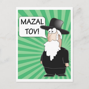 Mazal Tov vykort - judisk rabbin