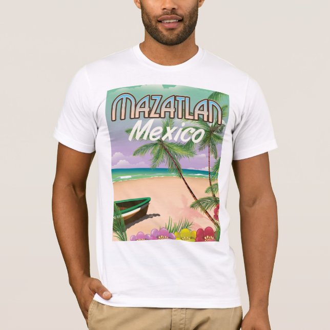 Mazatlan Beach Mexico Beach-reseaffisch T-shirt (Framsida)