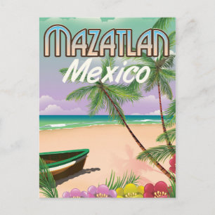 Mazatlan Beach Mexiko strand reseresaffiche Vykort