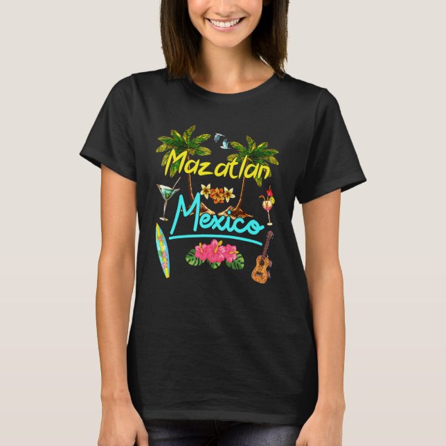 Mazatlan Mexico Beach Summer Handflatan Surfa Sol  T Shirt (Framsida)