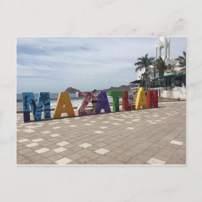 Mazatlán Mexico Logotyp City Vykort (Framsida)