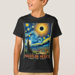 Mazatlan Mexico Total Solar Eclipse 2024 Starry Ni T Shirt