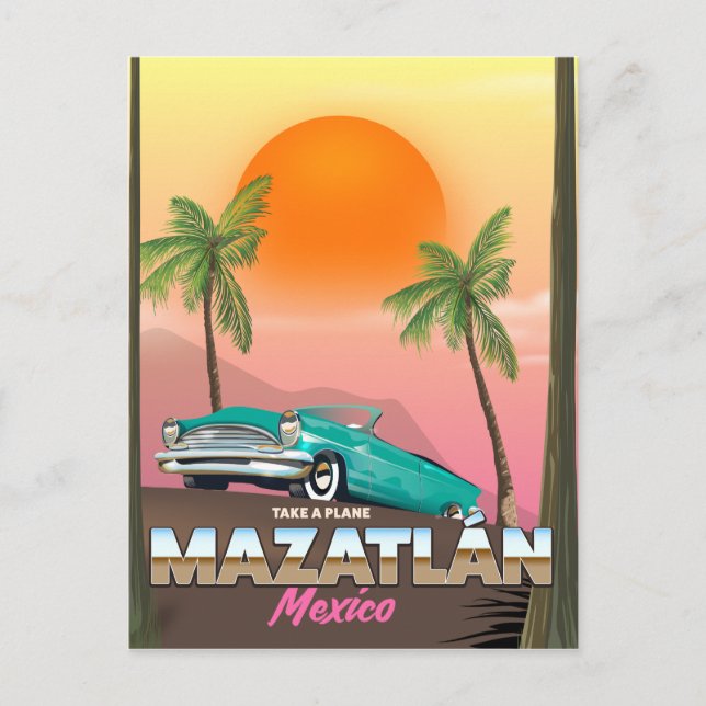 Mazatlán Mexiko resemaffisch Vykort (Framsida)