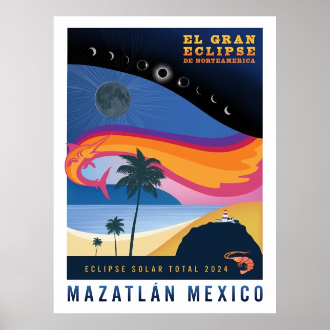 Mazatlan Solar Eclipse Poster (Framsidan)