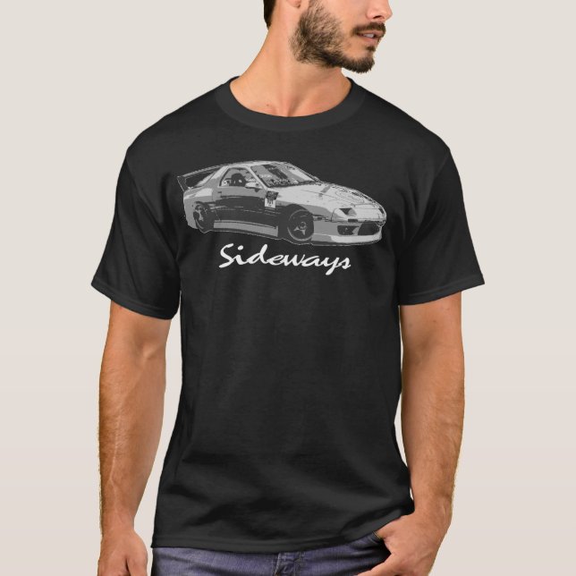 Mazda FC Rx7 som driver mörk T Shirt (Framsida)