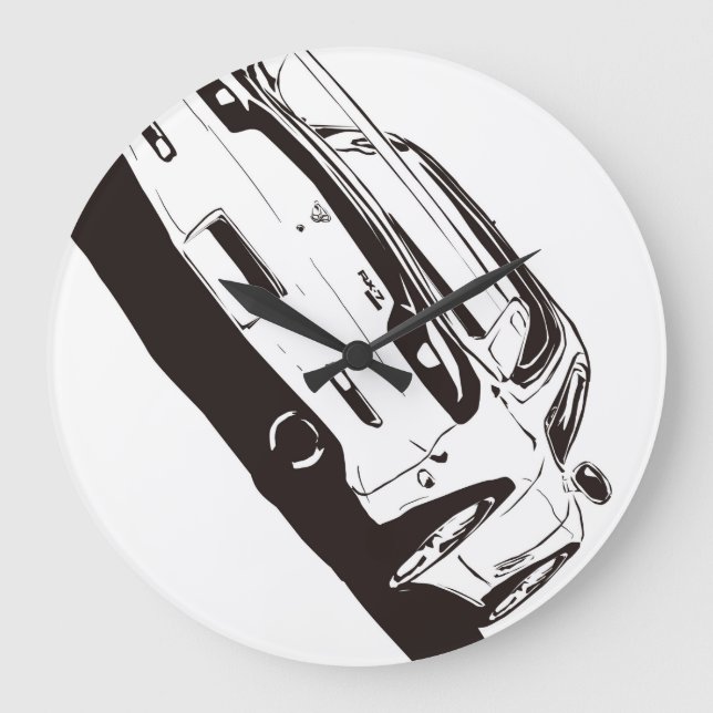 MAZDA FD3S RX-7 （リア）線画イラスト　壁掛け時計 STOR KLOCKA (Framsida)