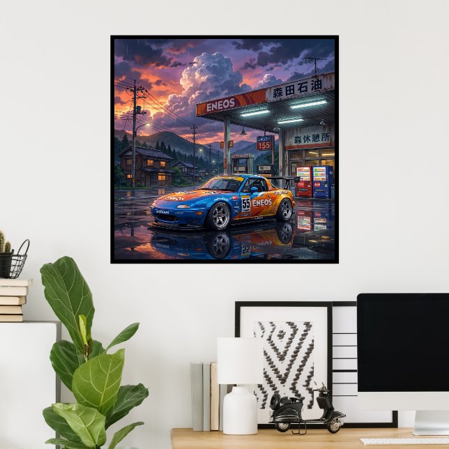 Mazda MX-5 Miata Touringbil Poster (Hemmakontoret)