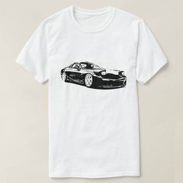 Mazda RX7 avbildar den roterande vektorn T Shirt (Design framsida)
