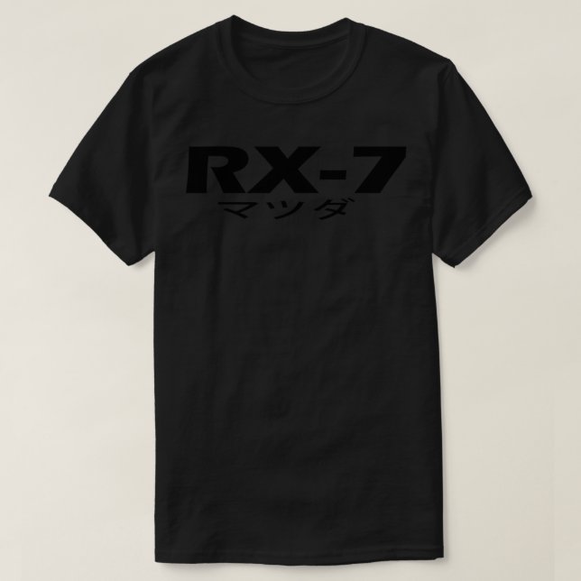 Mazda RX7 Logotyp Black Sticker T Shirt (Design framsida)