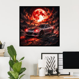 Mazda RX8 Under en blodröd måne Poster