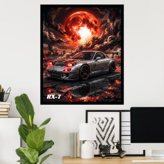 Mazda RX-7 Under en blodröd måne Poster