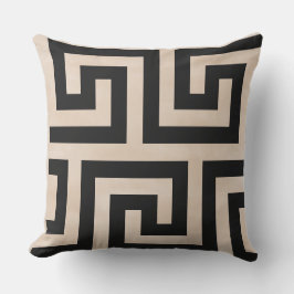 Maze Black och Brown Dekorativ kudde