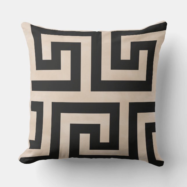 Maze Black och Brown Dekorativ kudde (Framsida)