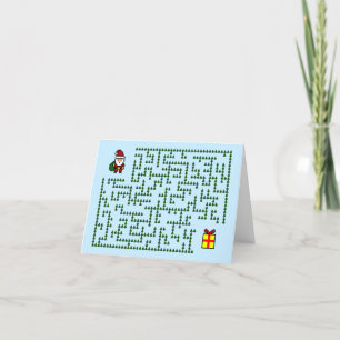 Maze-julkort, för barn helgkort
